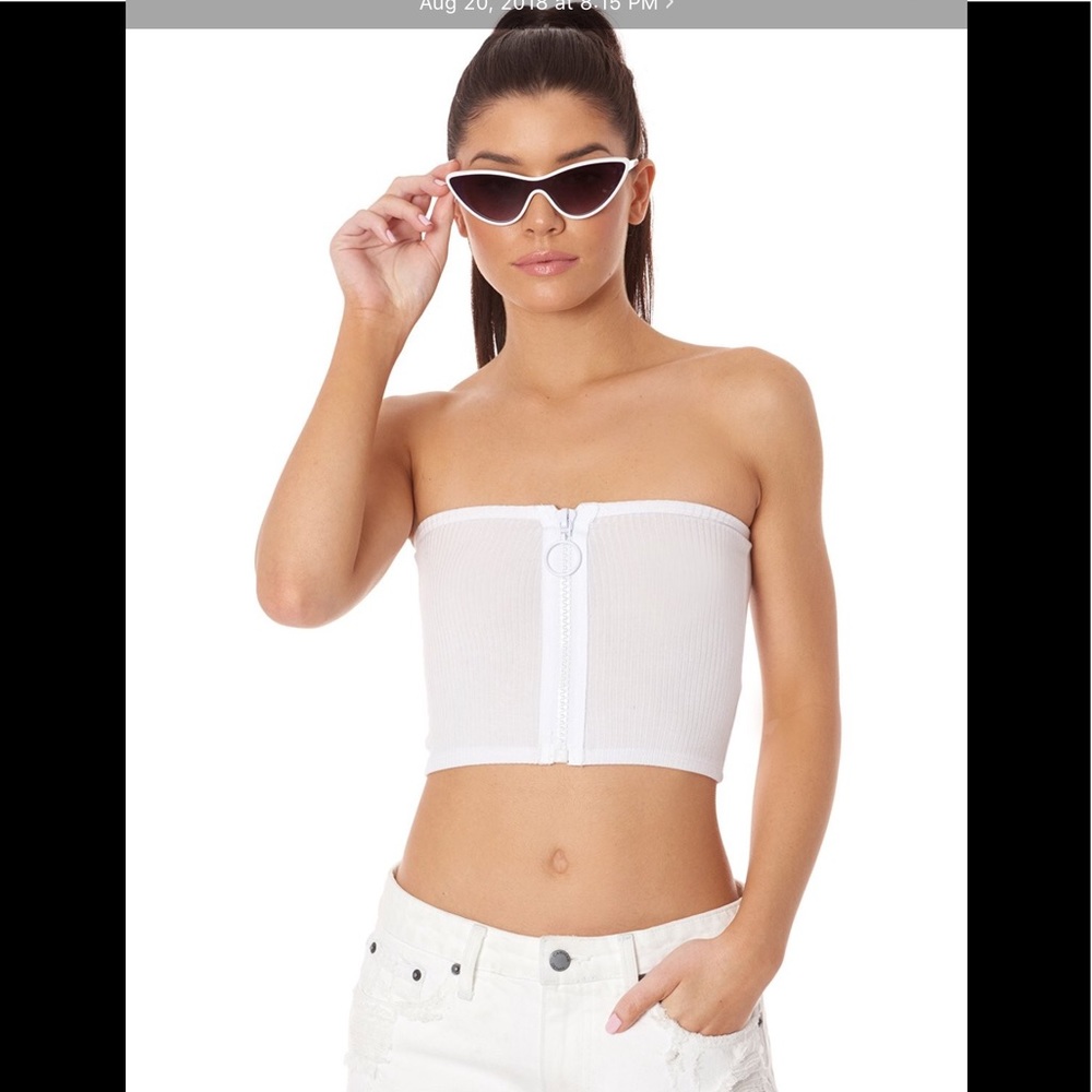 LF zip up tube top